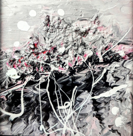Bez názvu - akryl, struktura - 17 x 17 cm - 2023 - 3000,-Kč